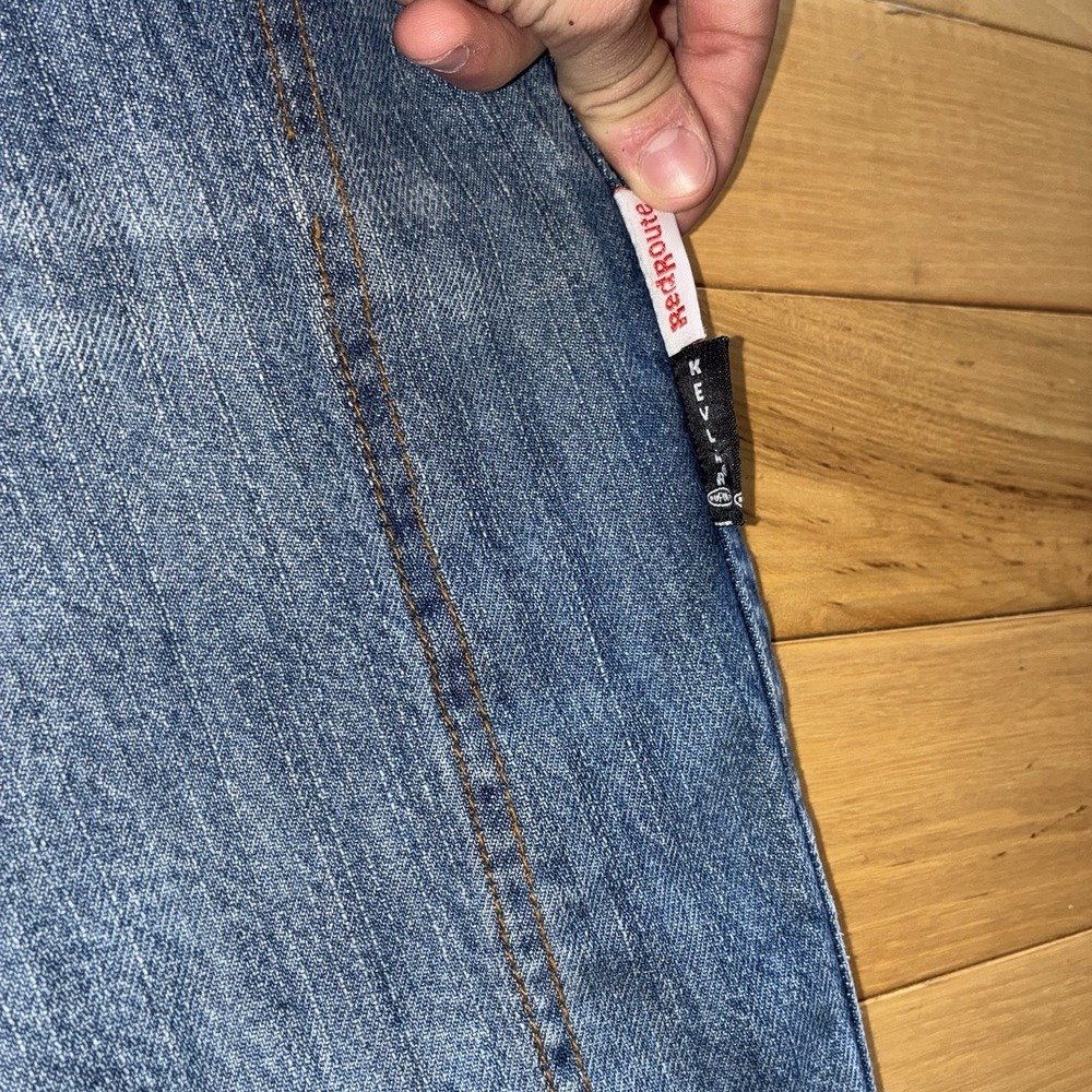 Red Route Mens Motorcycle Jeans Blue 34x32 Made With Kevlar Riding Denim Pockets - Picture 3 of 12